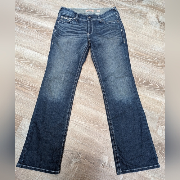 Ariat R.E.A.L. Mid Rise Bootcut Rosey Whipstitch Jeans Lakeshore Size 32 Long - Picture 3 of 14